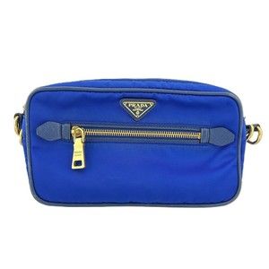 Prada nylon cross shoulder bag blue